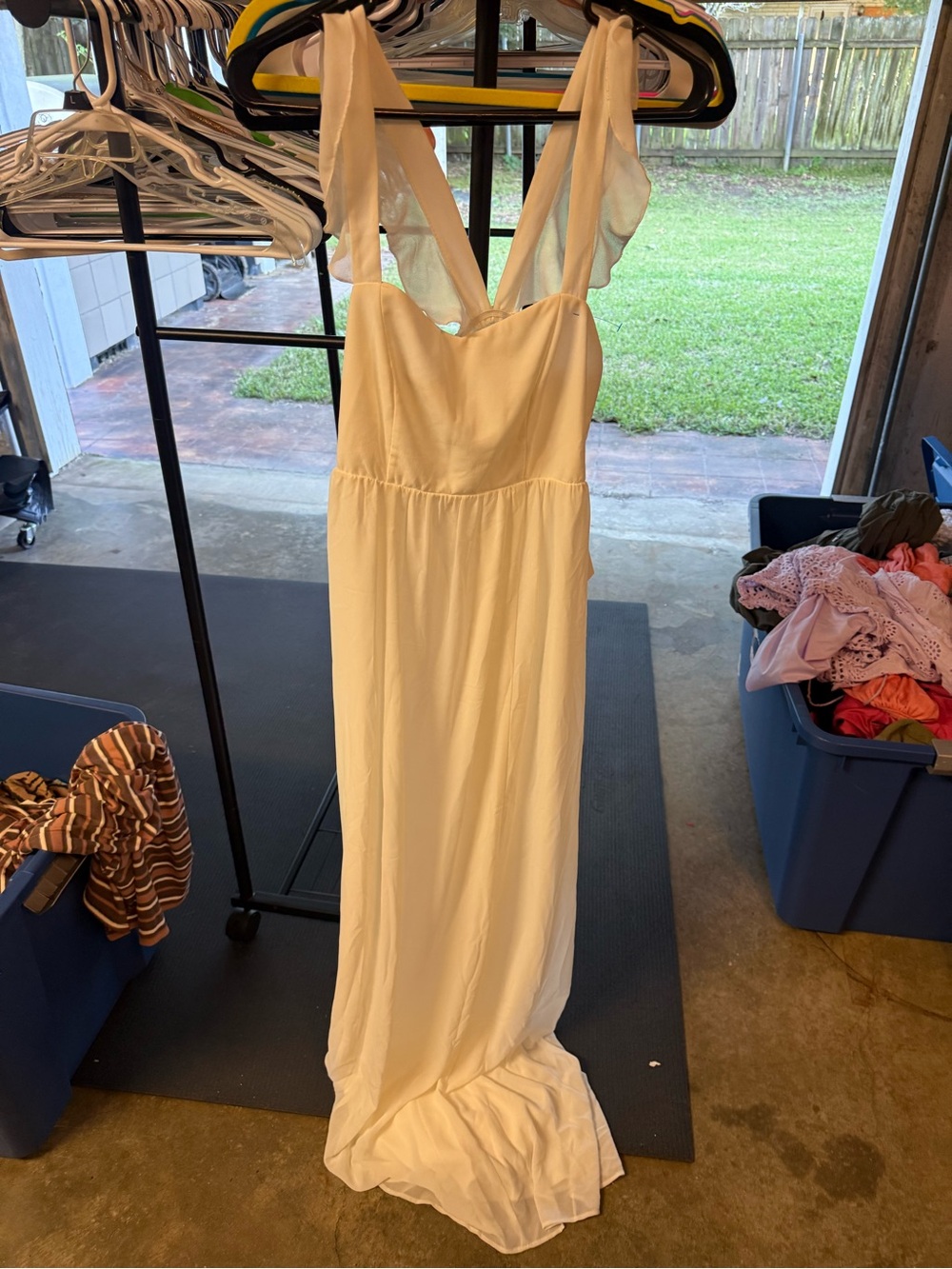 Show Me Your MuMu White Maxi Slip Dress with Tie Straps